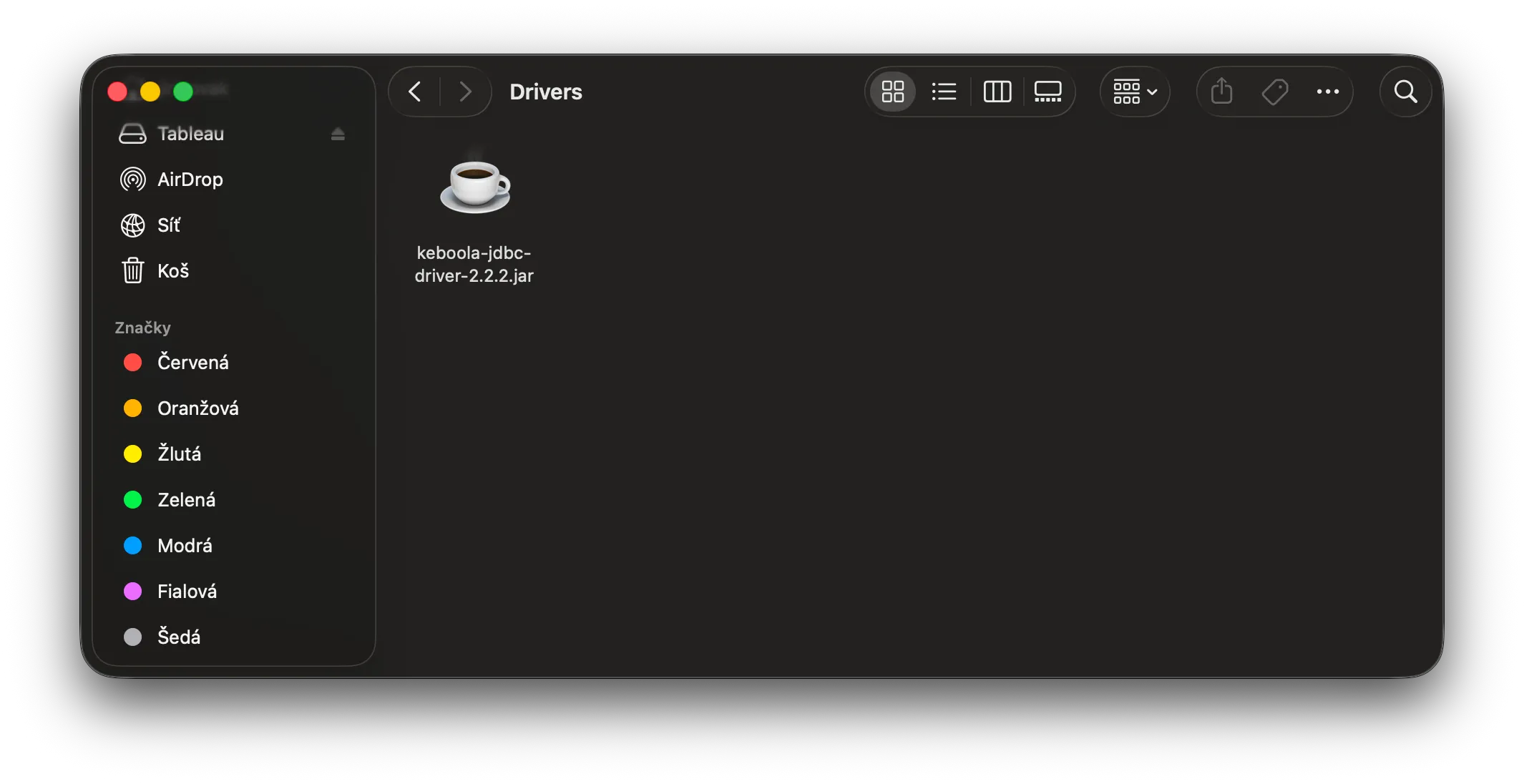Drivers folder with the Keboola jar